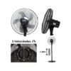 Westor OP-FN16WH Opalux Ventilador De Piso 45W 17" Negro 5 Aspas OP-FN16BK OPALUX