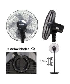 Ventilador De Piso 45W 17" Negro 5 Aspas OP-FN16BK OPALUX