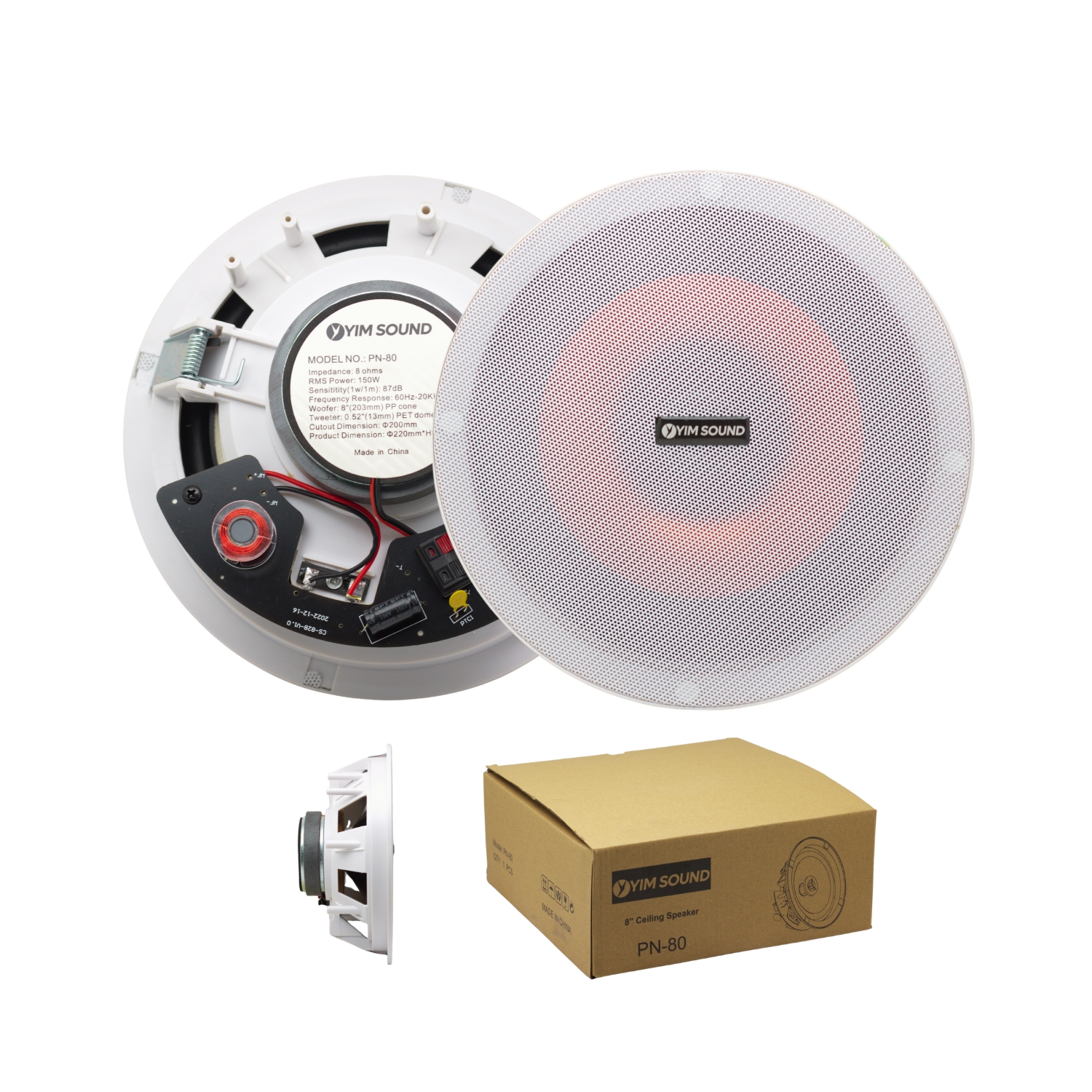 PN-80 1 Westor PN-80 Yim Sound Parlante Ambiental para Cielo Raso 8” de 2 Vías 150W PN-80 YIM SOUND
