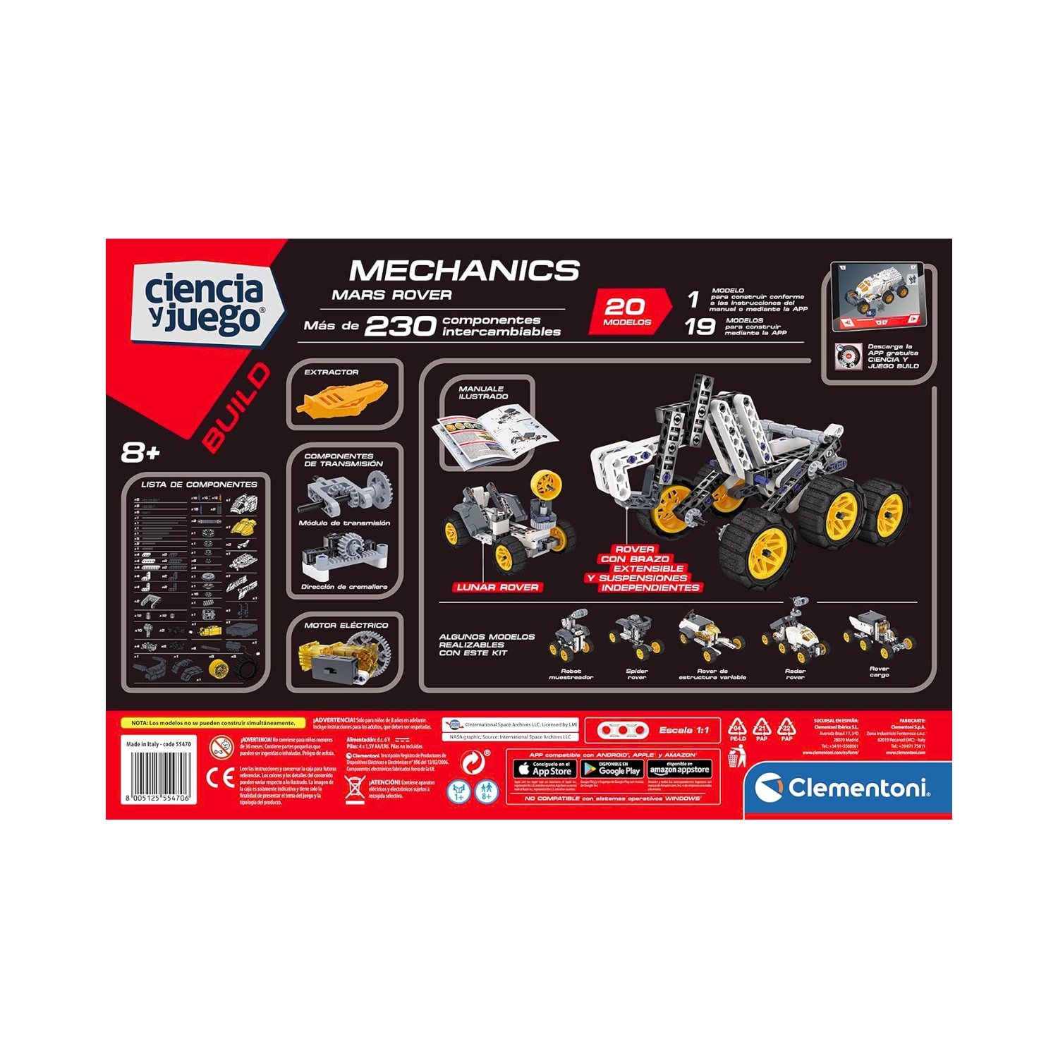 55470 10 Westor 55470 Clementoni Juguete Armable Mars Rover 55470 CLEMENTONI