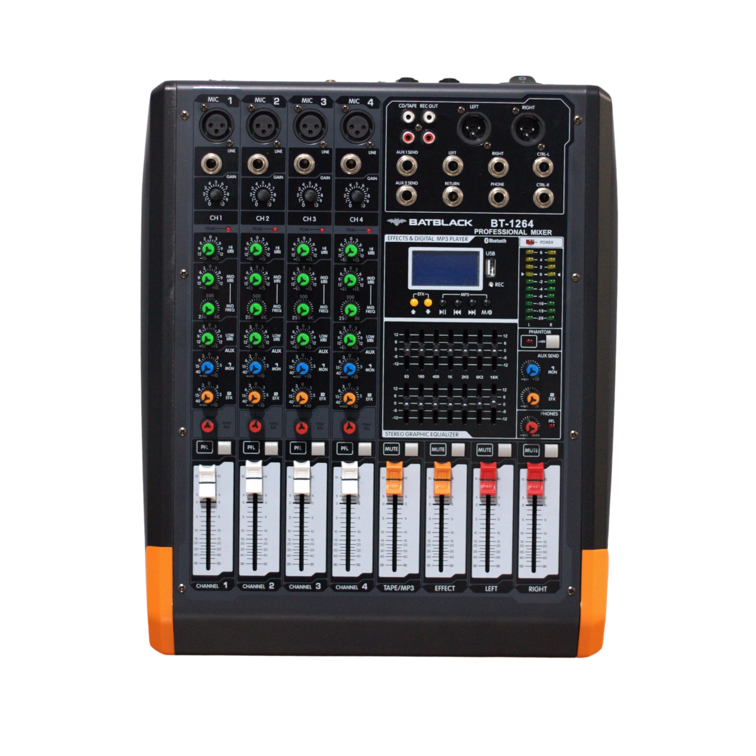 BT-1264 2 Westor BT-1264 Batblack Consola Amplificada 650W (325W X2) 4 Canales BT-1264 BATBLACK