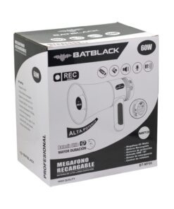 Westor BT-MF60 Batblack Megáfono 60W Recargable con USB/Bluetooth/SD/Grabación BT-MF60 BATBLACK