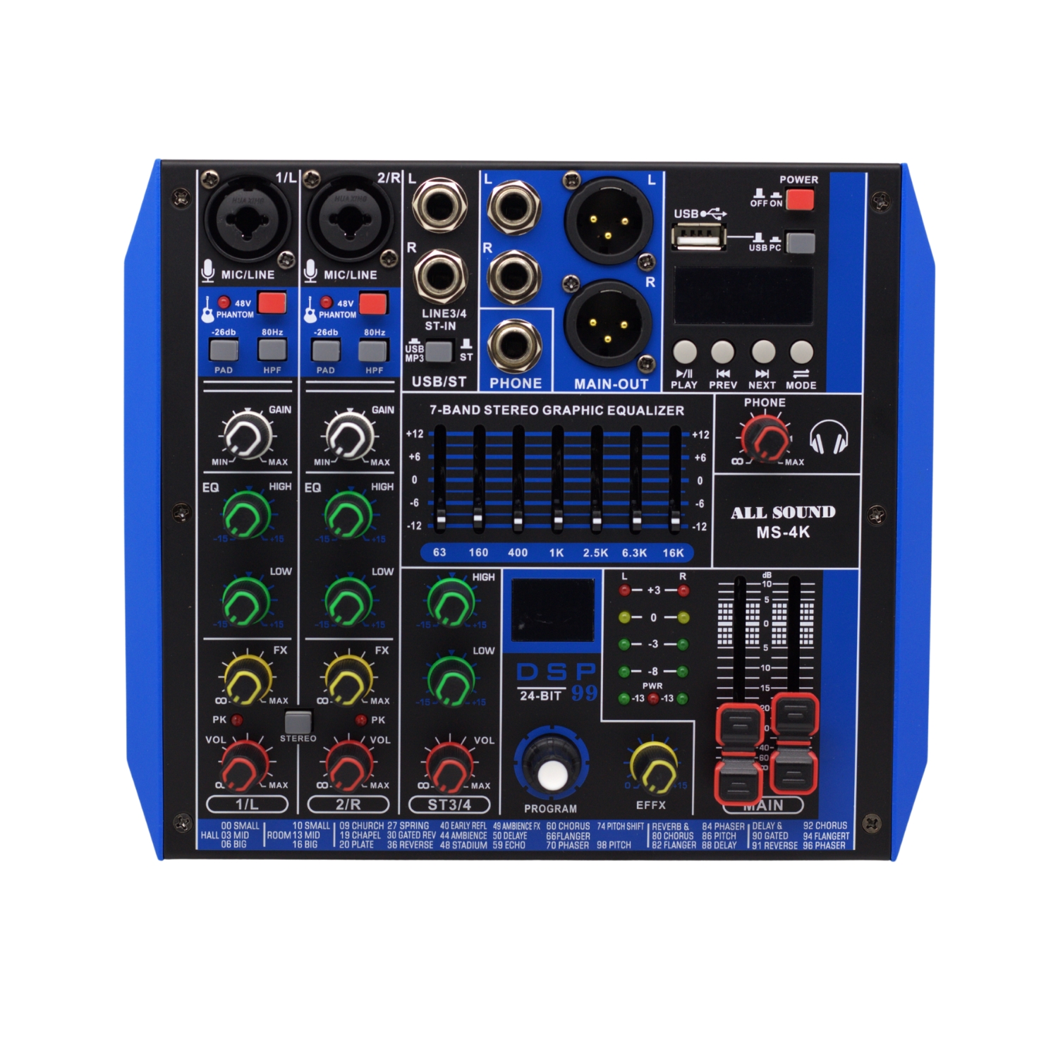 MS-4K 3 Westor MS-4K ALL SOUND Mezclador Interfaz 4 Canales USB/Bluetooth DSP MS-4K ALL SOUND