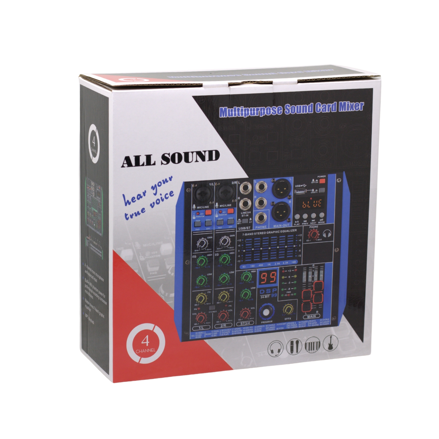 MS-4K 8 Westor MS-4K ALL SOUND Mezclador Interfaz 4 Canales USB/Bluetooth DSP MS-4K ALL SOUND