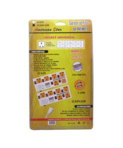 Westor ZZ-SUP5-2USB American Star Supresor de Picos 6 Tomas 3m (2 USB) ZZ-SUP5-2USB AMERICAN STAR