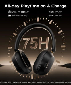 Audífono UGREEN HiTune Max5c ANC Negro HP203-BK 7 Westor HP203-BK UGREEN Audífono UGREEN HiTune Max5c ANC Negro HP203-BK