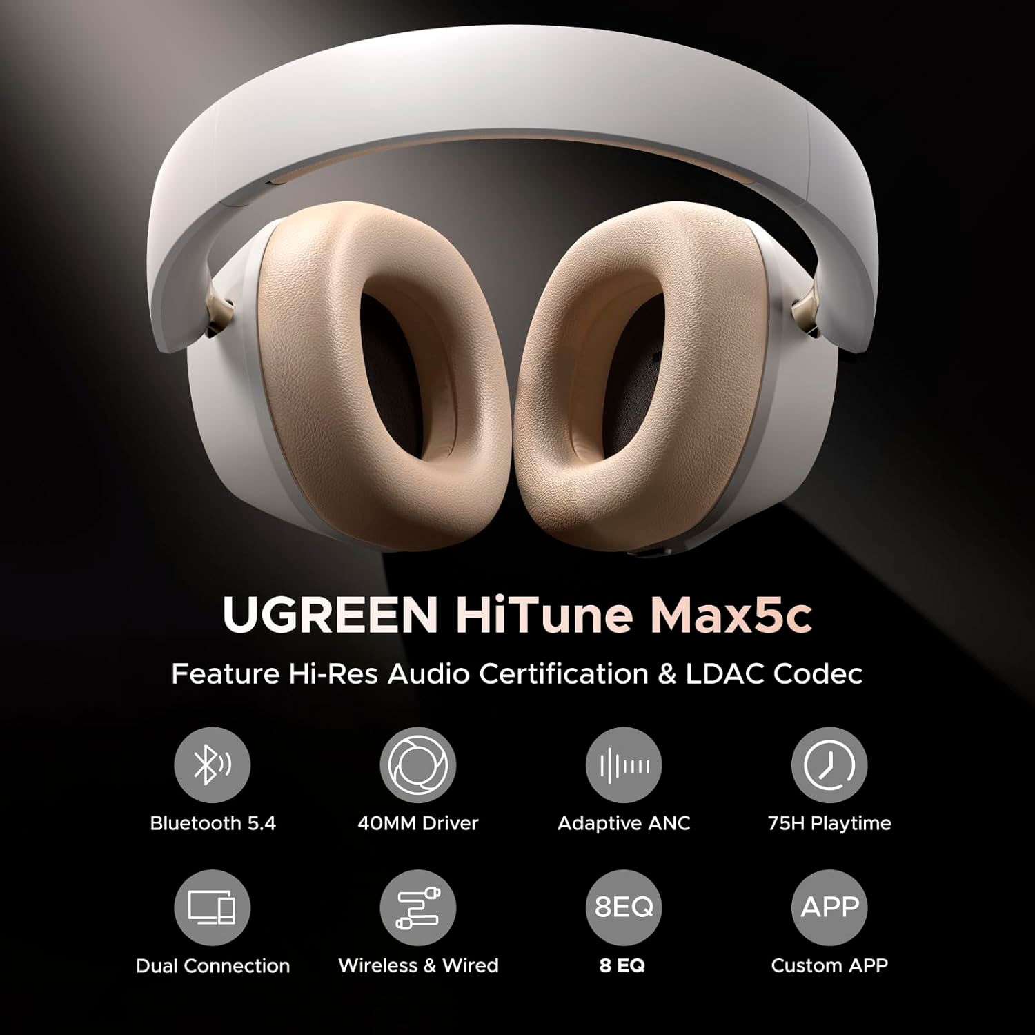 HP203-WH-3 Westor HP203-WH UGREEN Audífono UGREEN HiTune Max5c ANC Blanco HP203-WH