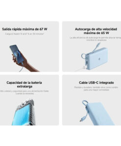 Westor PB2067 XIAOMI Power Bank con Cable Integrado 20000mAh 67W XIAOMI PB2067