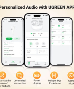 Audífono Inalámbrico UGREEN HiTune T3 Pro Blanco WS206 6 Westor UGREEN Audífono Inalámbrico UGREEN HiTune T3 Pro Blanco WS206
