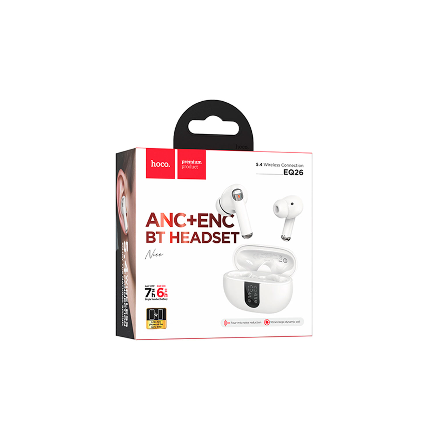 EQ26-WH-4 Westor EQ26-WH HOCO Audífonos Inalámbricos con ANC + ENC y Bluetooth 5.3 HOCO EQ26-WH