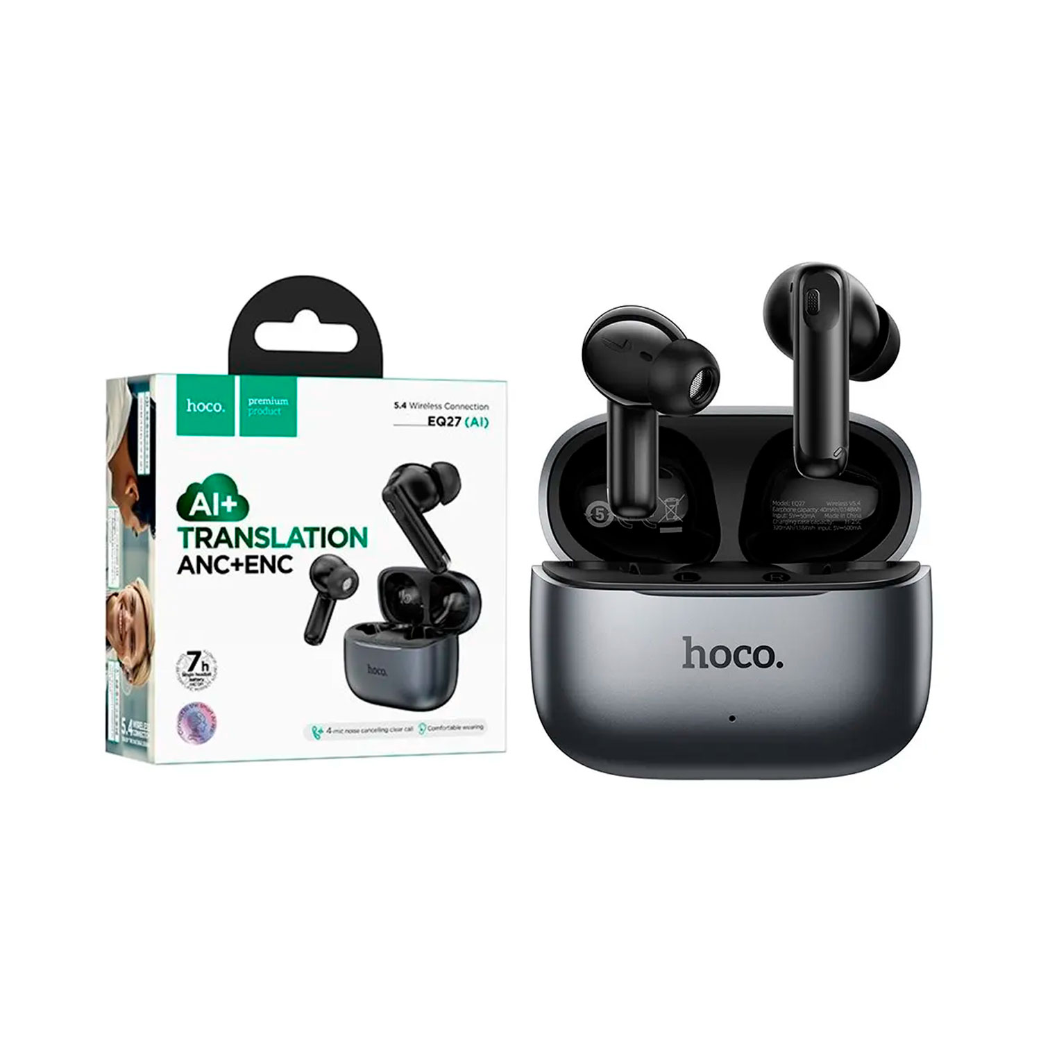 EQ27-5 Westor EQ27 HOCO Audífonos Bluetooth con Traducción Inteligente, ANC + ENC y Bluetooth 5.4 HOCO EQ27