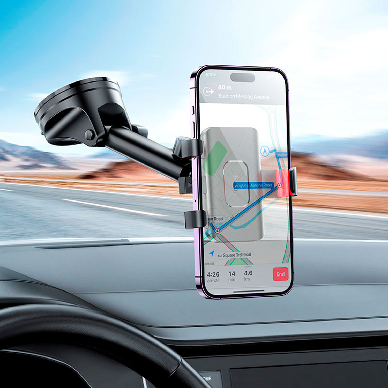 H22-6 Westor H22 HOCO Soporte Para Celular de Auto Sujeción Automática HOCO H22