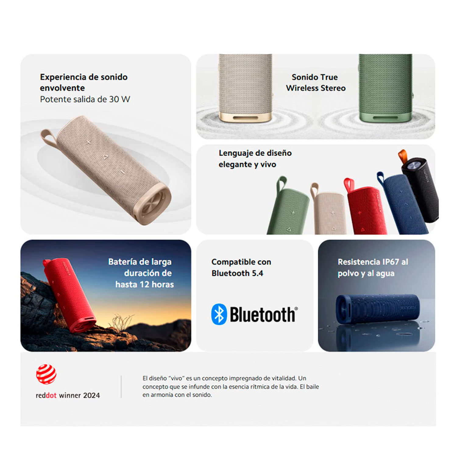 MDZ-38-DB-RD-6 Westor MDZ-38-DB-RD XIAOMI Parlante Bluetooth Sound Outdoor XIAOMI 30W ROJO MDZ-38-DB-RD