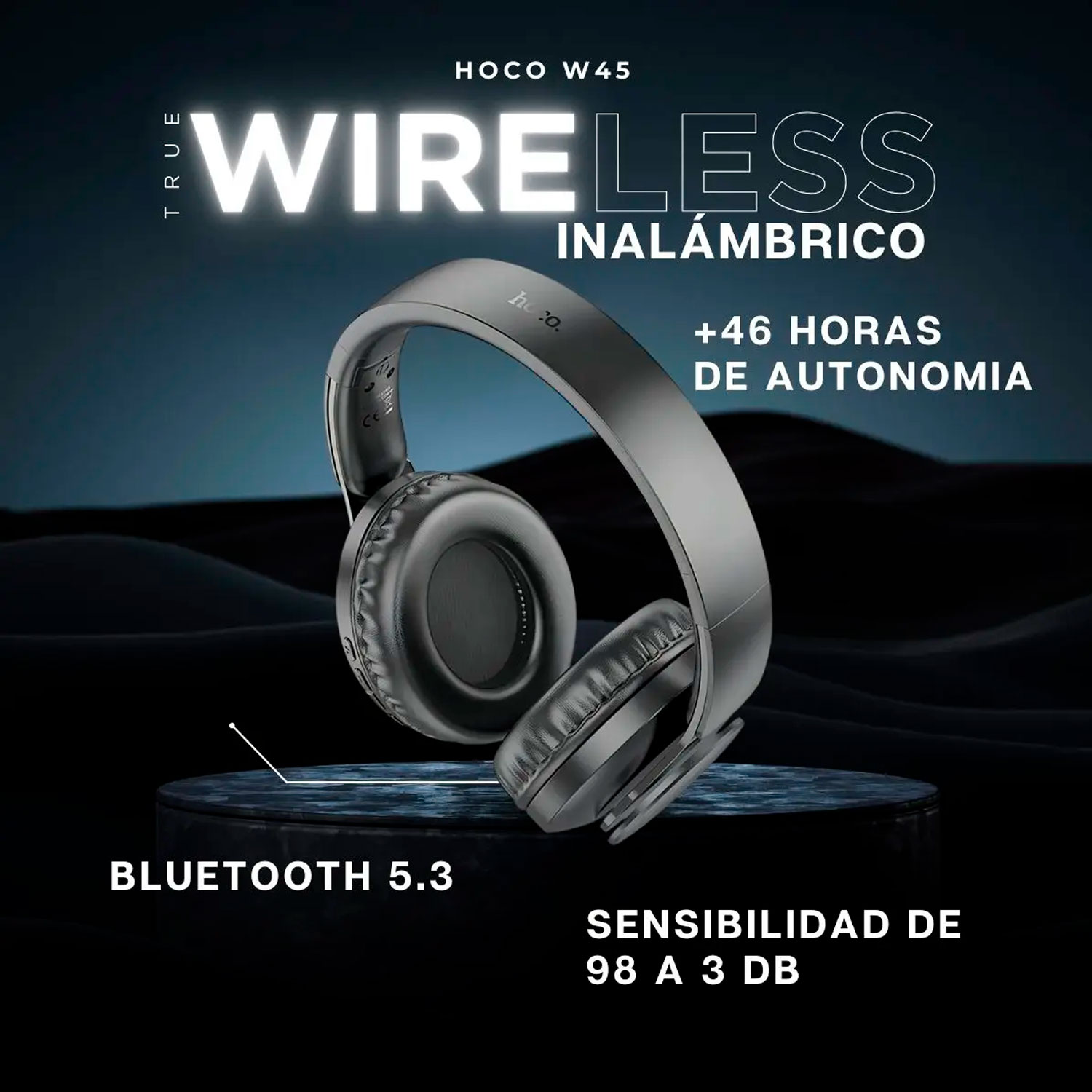 W45-4 Westor W45 HOCO Audífonos Bluetooth Negro HOCO W45
